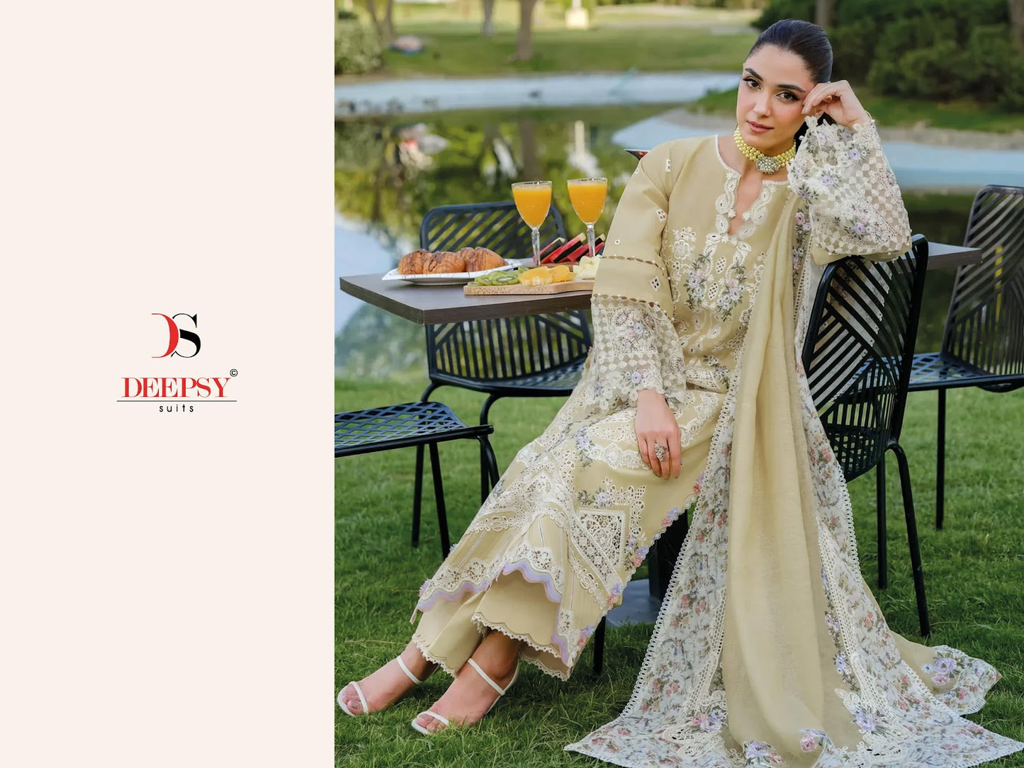 Elaf Luxury Lawn 25-2 Deepsy Pure Cotton Pakistani Salwar Suits Wholesale Rate