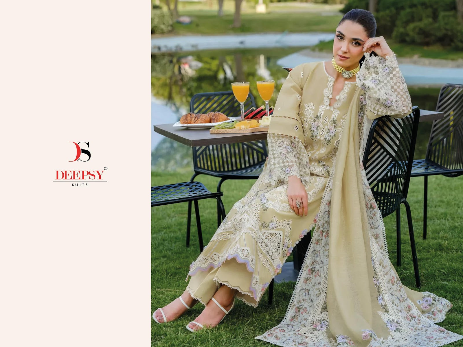 Elaf Luxury Lawn 25-2 Deepsy Pure Cotton Pakistani Salwar Suits Wholesale Rate