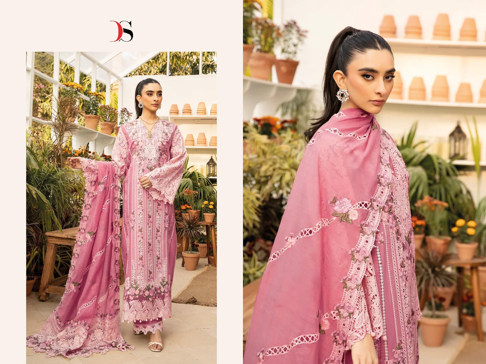 Elaf Luxury Lawn 25-2 Deepsy Pure Cotton Pakistani Salwar Suits Wholesale Rate