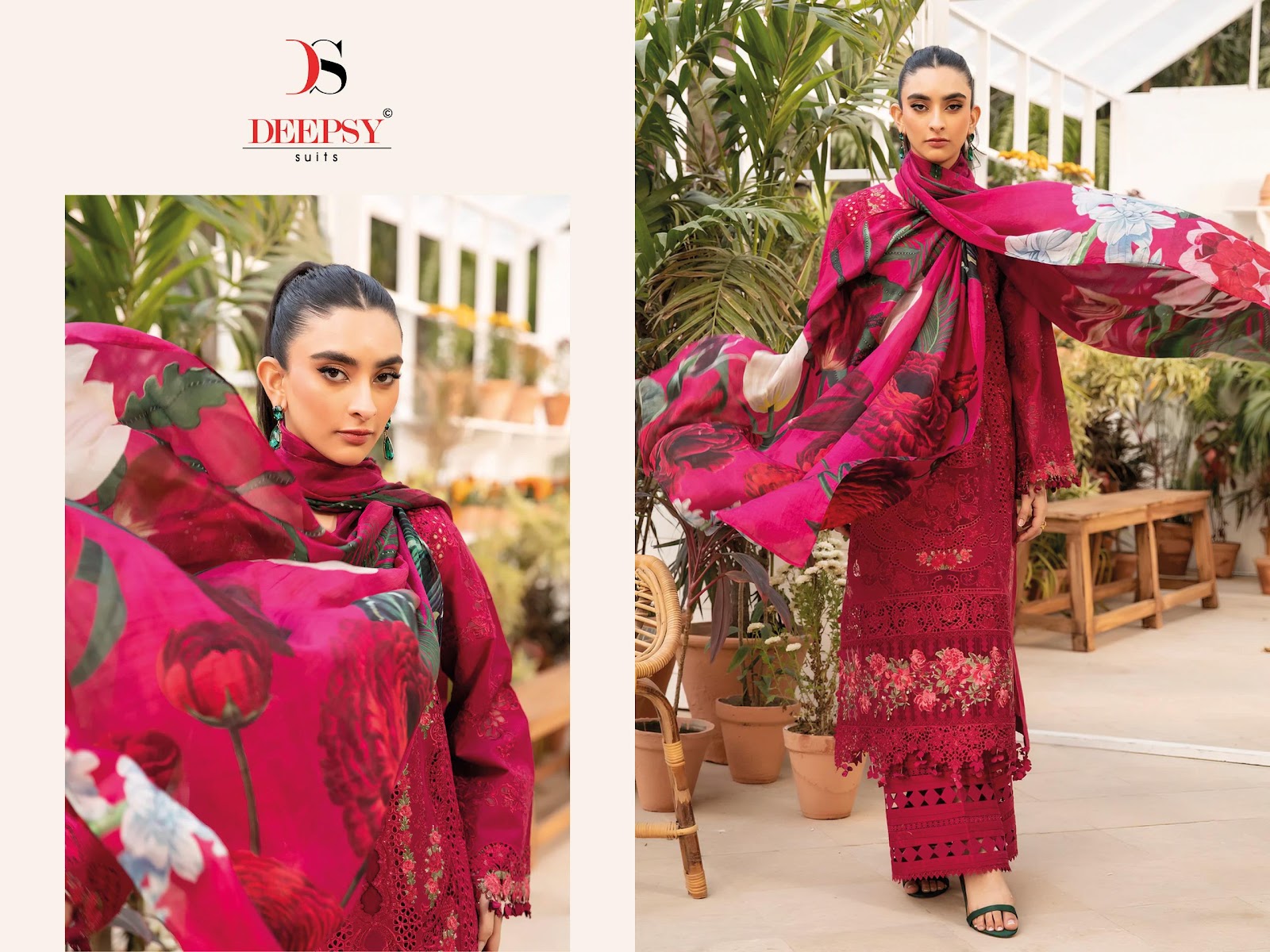 Elaf Luxury Lawn 25-2 Deepsy Pure Cotton Pakistani Salwar Suits Wholesale Rate