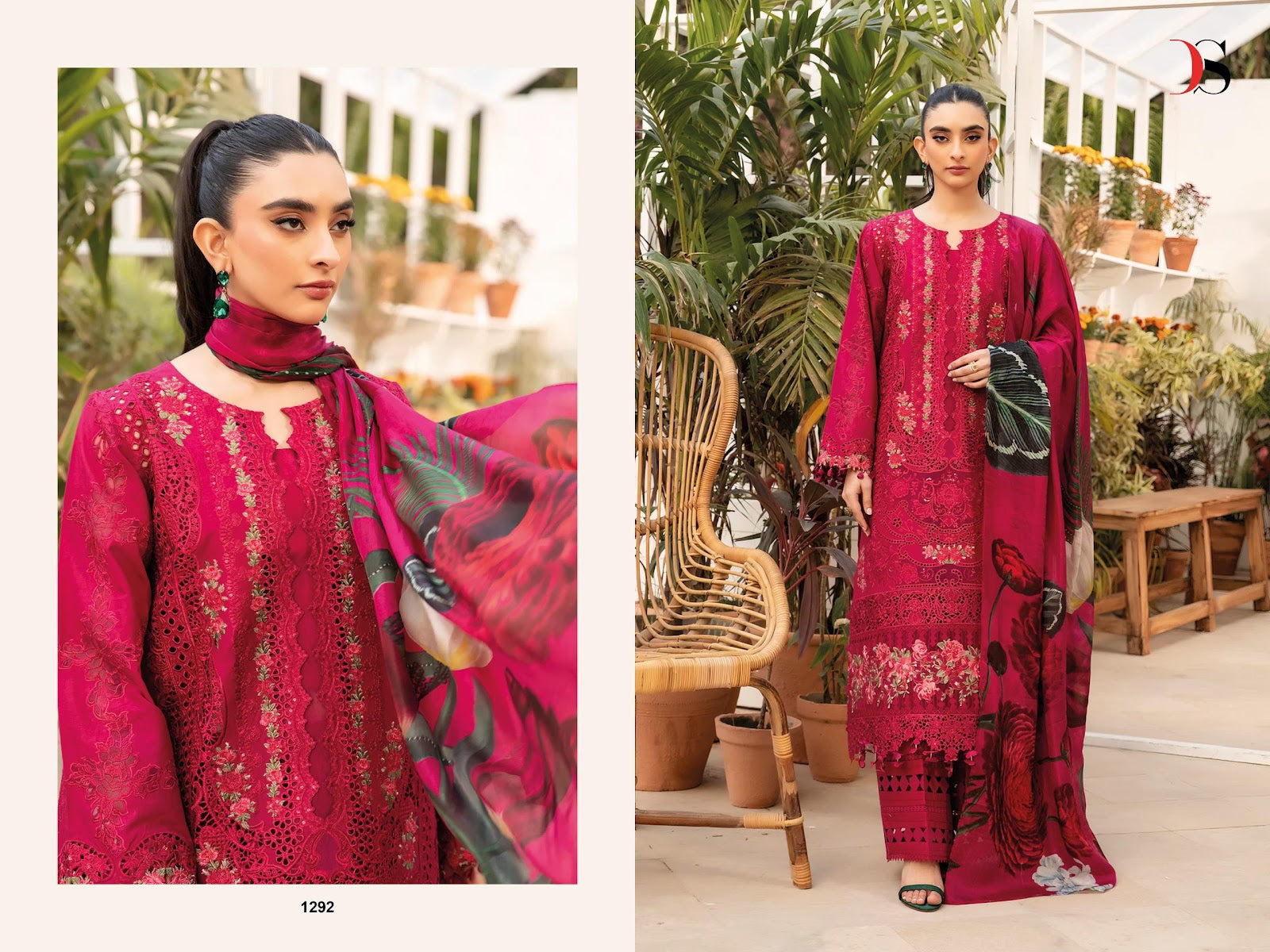 Elaf Luxury Lawn 25-2 Deepsy Pure Cotton Pakistani Salwar Suits Wholesale Rate