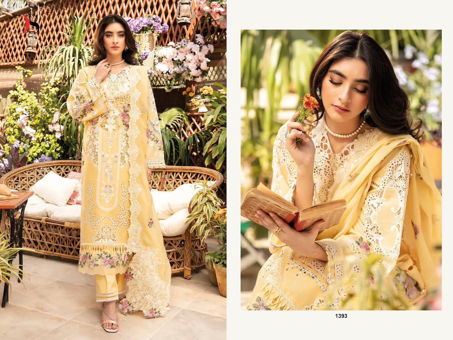 Elaf Luxury Lawn 25-3 Deepsy Cotton Pakistani Salwar Suits Wholesale