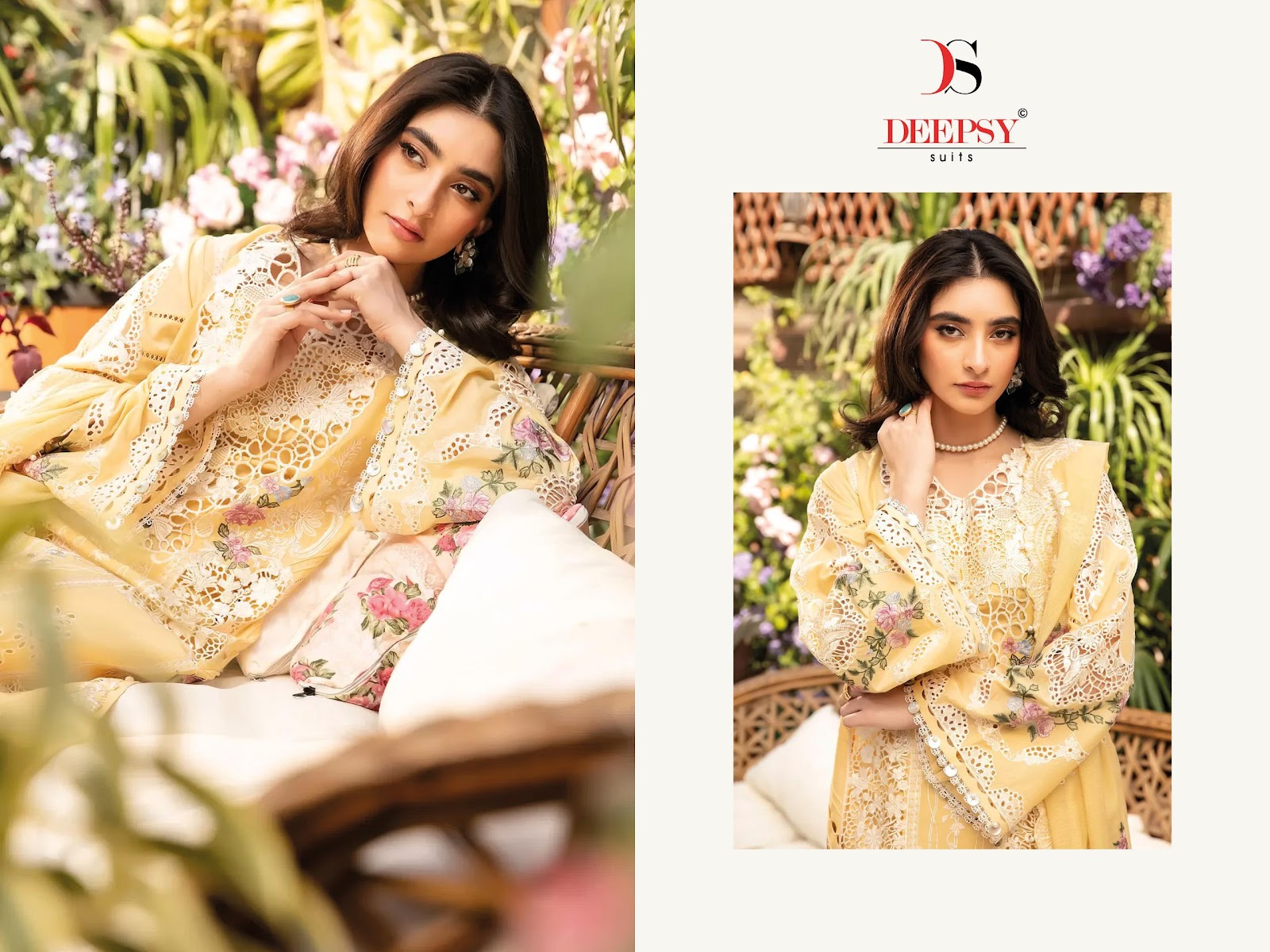 Elaf Luxury Lawn 25-3 Deepsy Cotton Pakistani Salwar Suits Wholesale
