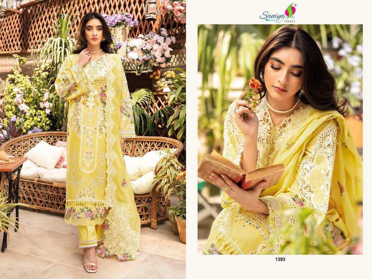 Elaf Nx Luxury Lawn 25-3 Saniya Trendz Cotton Pakistani Salwar Suits Manufacturer