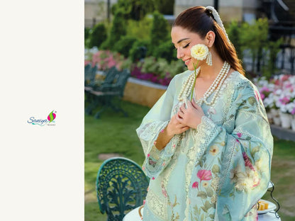 Elaf Nx Luxury Lawn 25-3 Saniya Trendz Cotton Pakistani Salwar Suits Manufacturer
