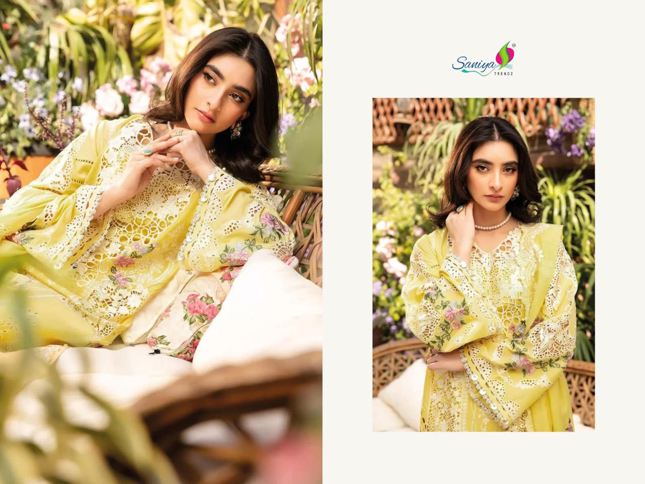 Elaf Nx Luxury Lawn 25-3 Saniya Trendz Cotton Pakistani Salwar Suits Manufacturer
