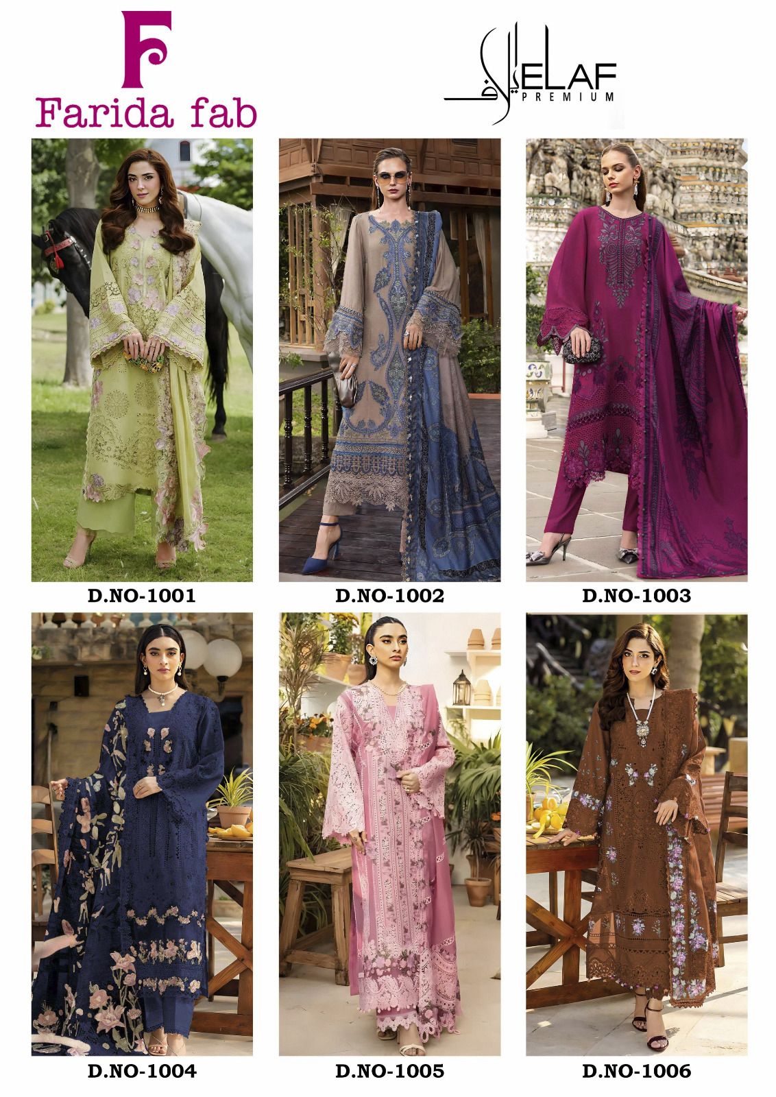Elaf Premium Farida Fab Lawn Cotton Karachi Salwar Suits Wholesaler