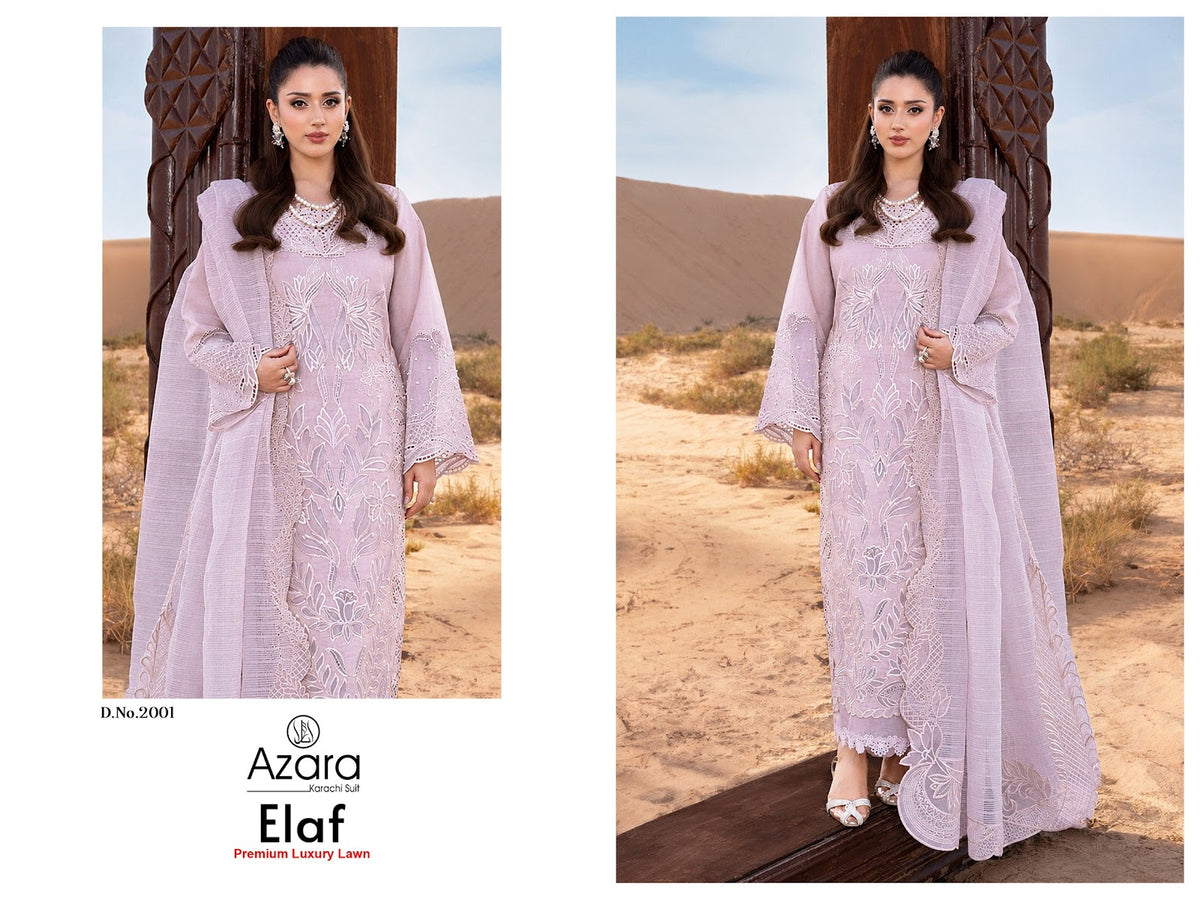 Elaf Premium Luxury Lawn Vol 2 Azara Cotton Pakistani Patch Work Suits Wholesale Price