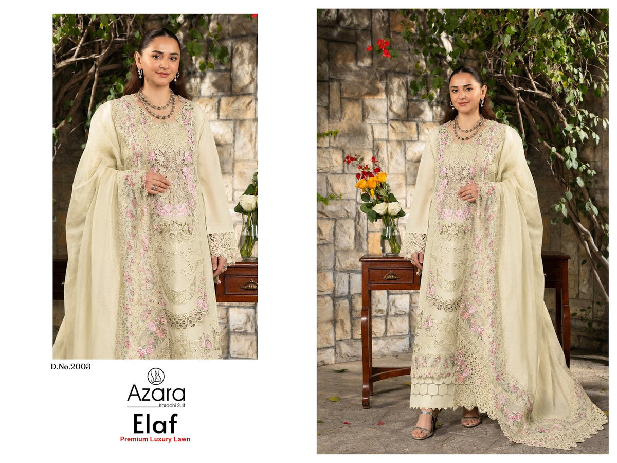 Elaf Premium Luxury Lawn Vol 2 Azara Cotton Pakistani Patch Work Suits Wholesale Price