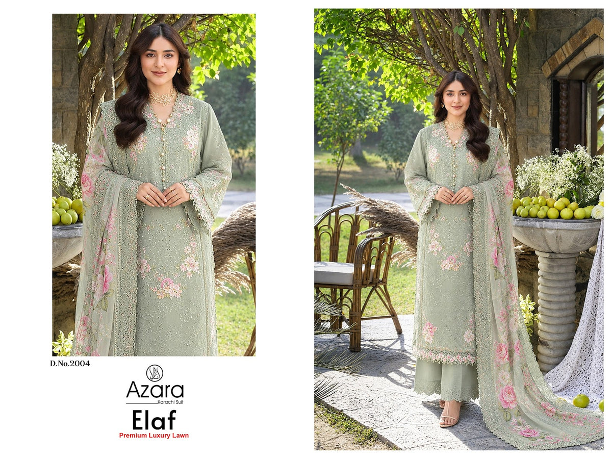 Elaf Premium Luxury Lawn Vol 2 Azara Cotton Pakistani Patch Work Suits Wholesale Price