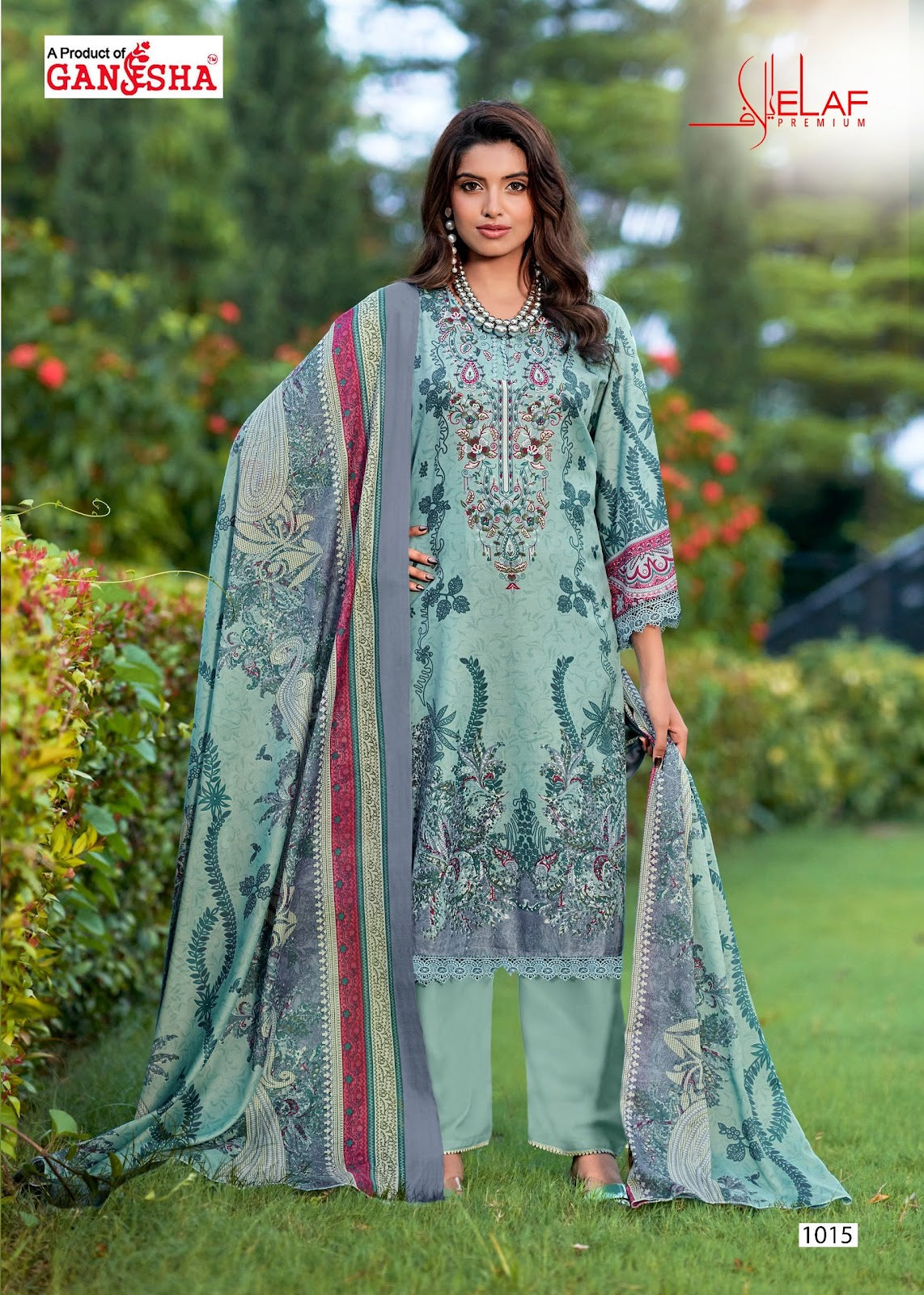 Elaf Premium Vol 1 Ganesha Mix Cotton Karachi Salwar Suits Wholesaler Ahmedabad