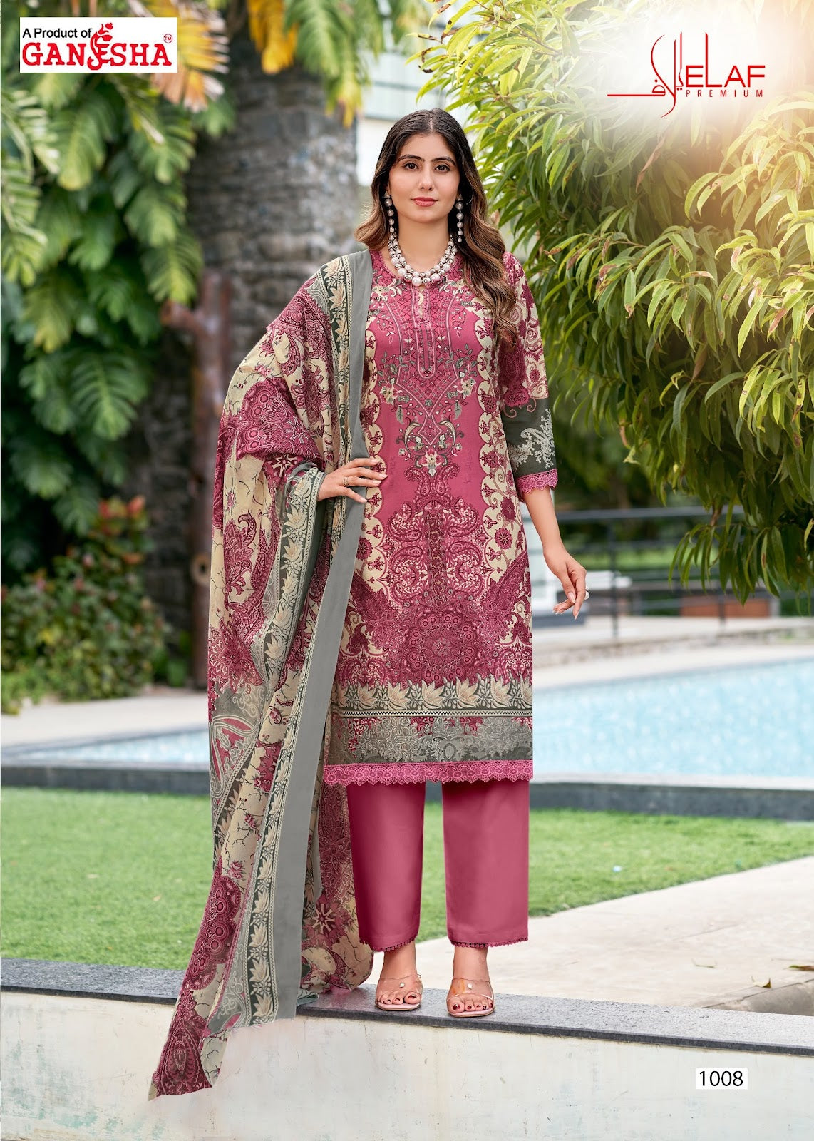 Elaf Premium Vol 1 Ganesha Mix Cotton Karachi Salwar Suits Wholesaler Ahmedabad