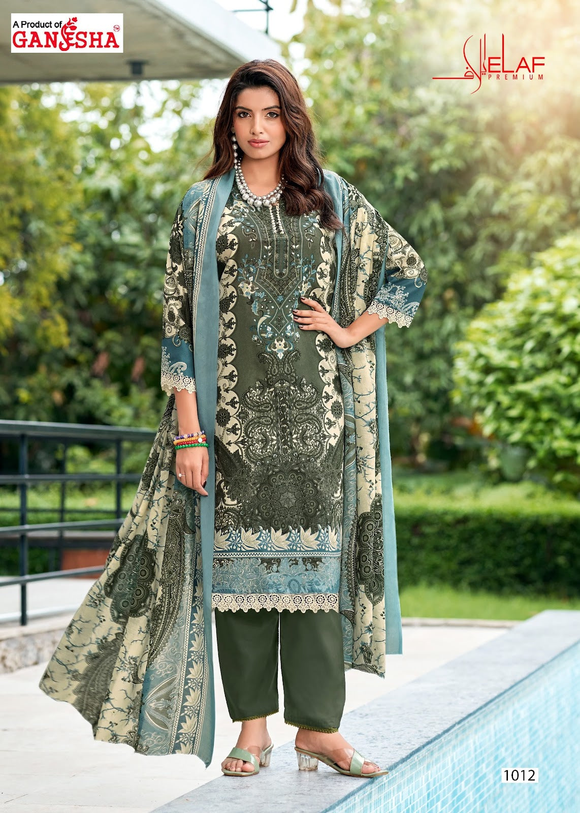 Elaf Premium Vol 1 Ganesha Mix Cotton Karachi Salwar Suits Wholesaler Ahmedabad