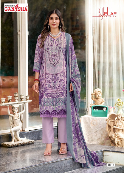 Elaf Premium Vol 1 Ganesha Mix Cotton Karachi Salwar Suits Wholesaler Ahmedabad