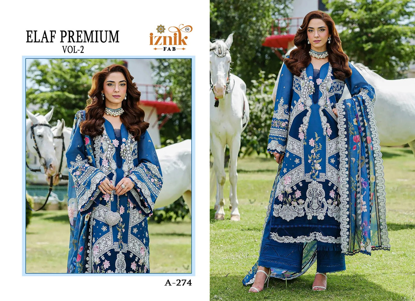 Elaf Premium Vol 2 Iznik Pure Cotton Pakistani Salwar Suits Supplier Ahmedabad