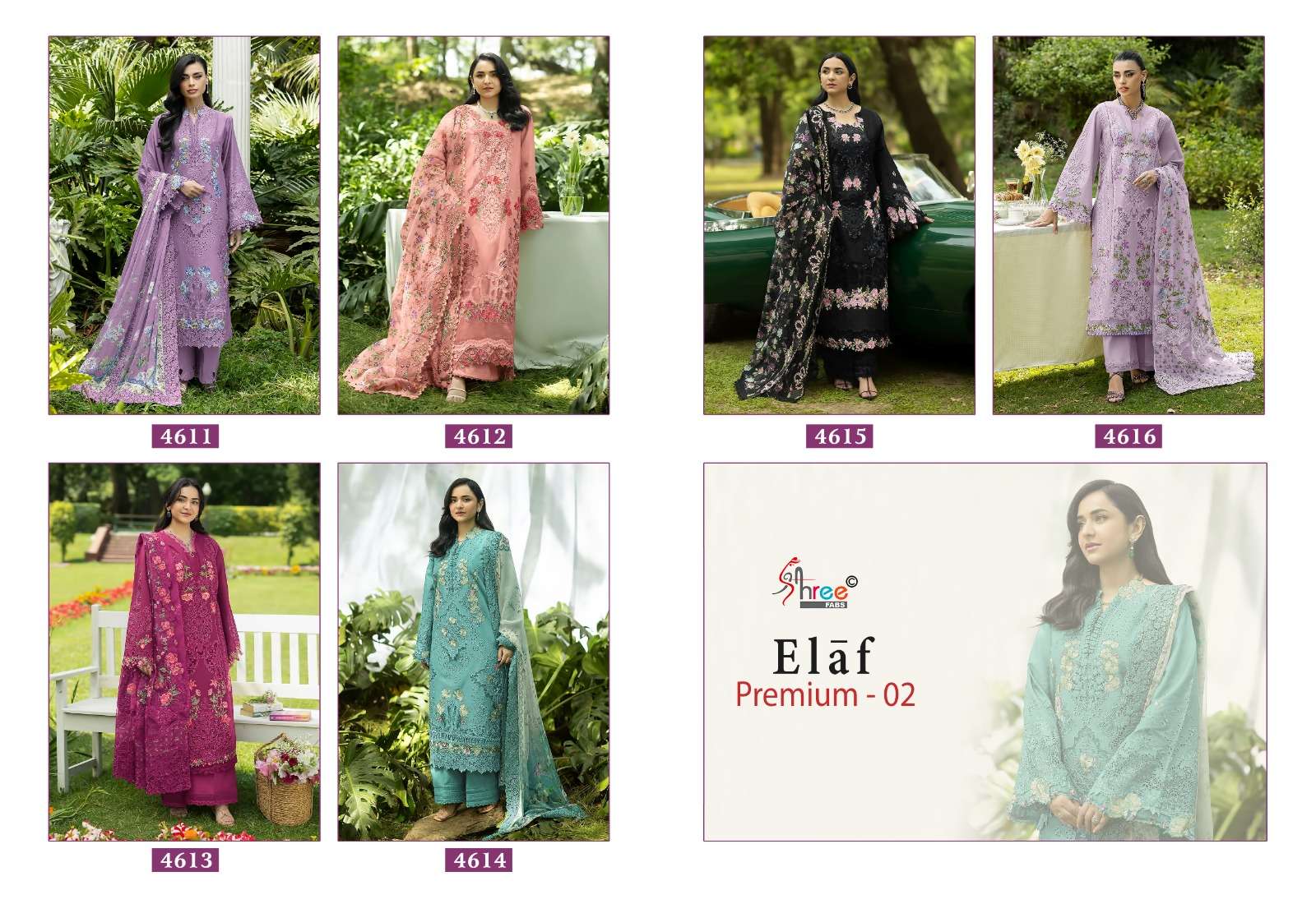 Elaf Premium Vol 2 Shree Fabs Cotton Pakistani Salwar Suits Wholesale Rate