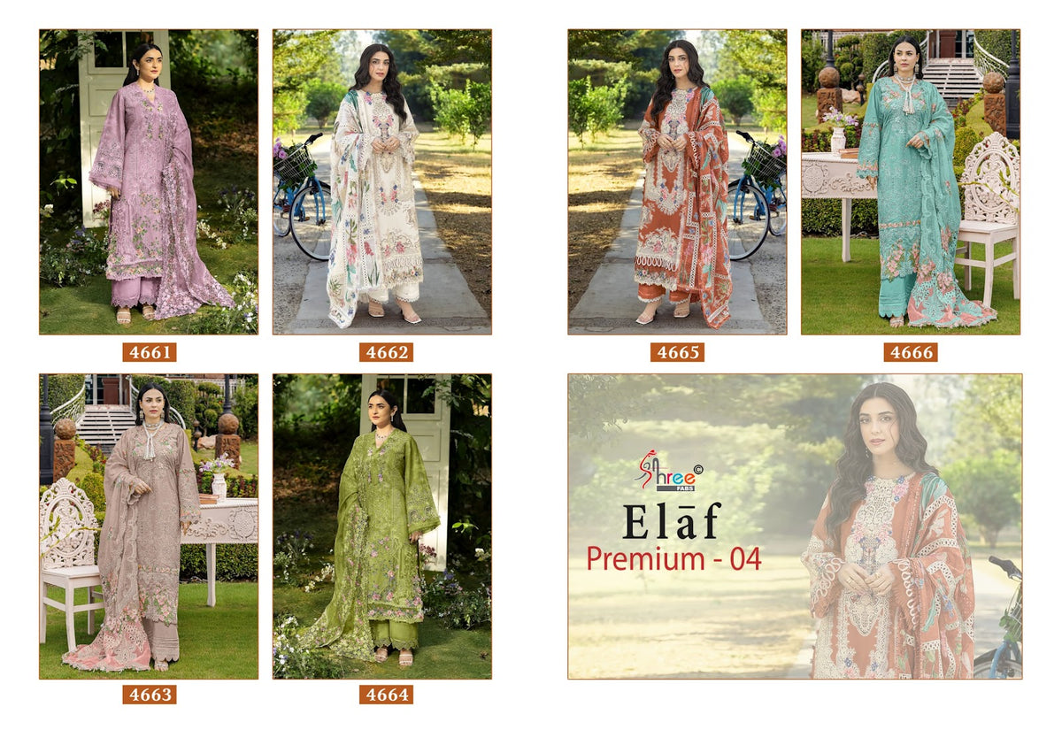 Elaf Premium Vol 4 Shree Fabs Cotton Pakistani Salwar Suits Wholesaler India