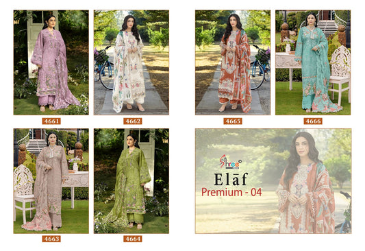 Elaf Premium Vol 4 Shree Fabs Cotton Pakistani Salwar Suits Wholesaler India