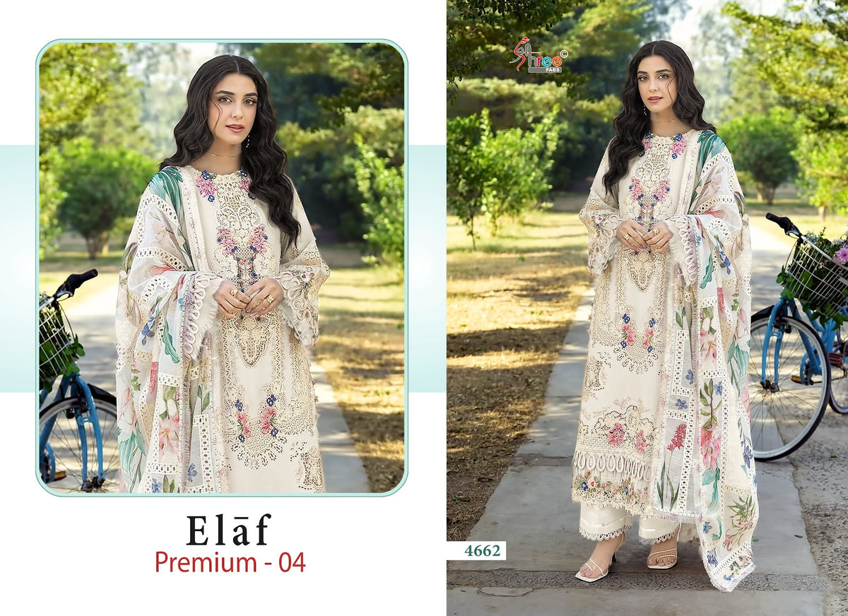 Elaf Premium Vol 4 Shree Fabs Cotton Pakistani Salwar Suits Wholesaler India