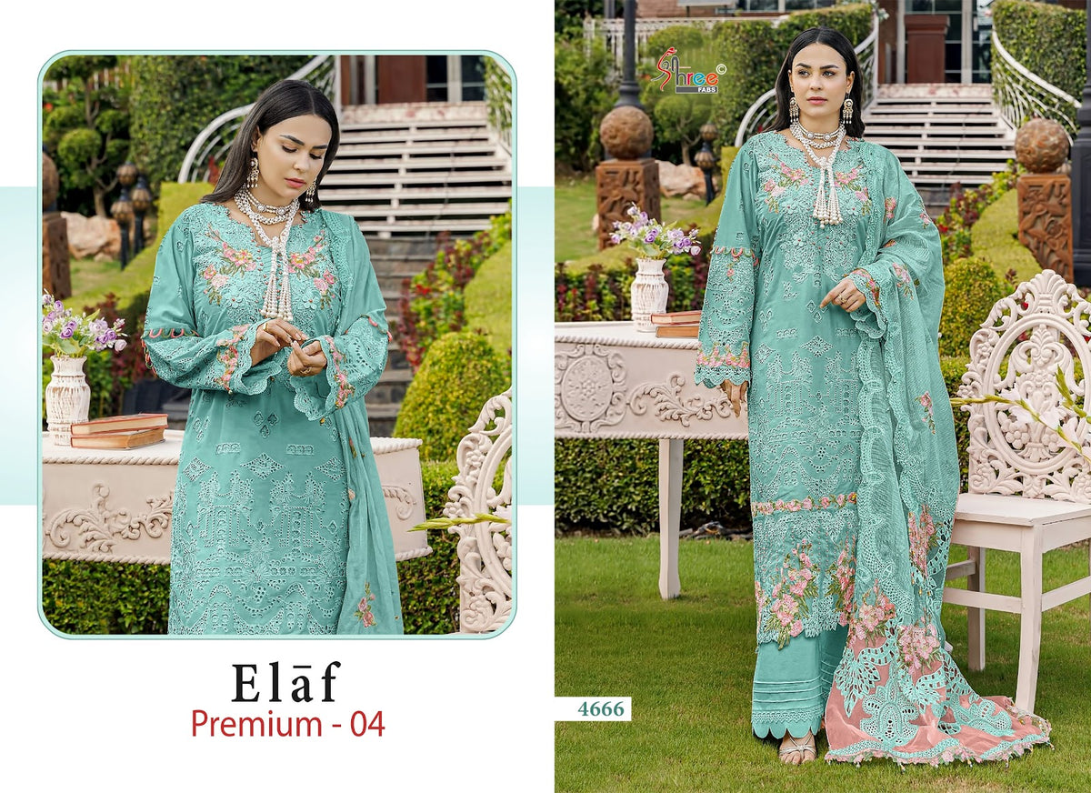Elaf Premium Vol 4 Shree Fabs Cotton Pakistani Salwar Suits Wholesaler India