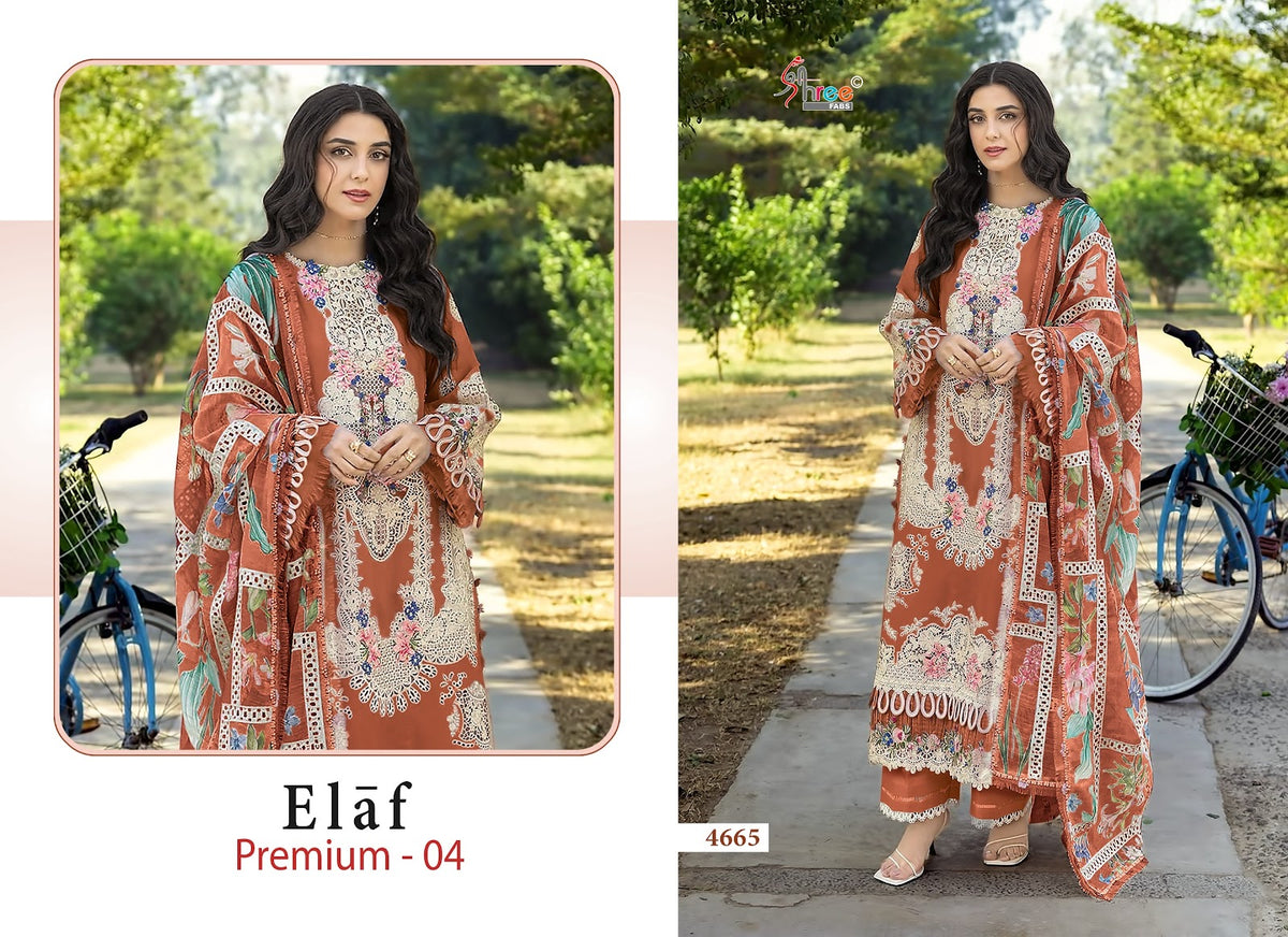 Elaf Premium Vol 4 Shree Fabs Cotton Pakistani Salwar Suits Wholesaler India