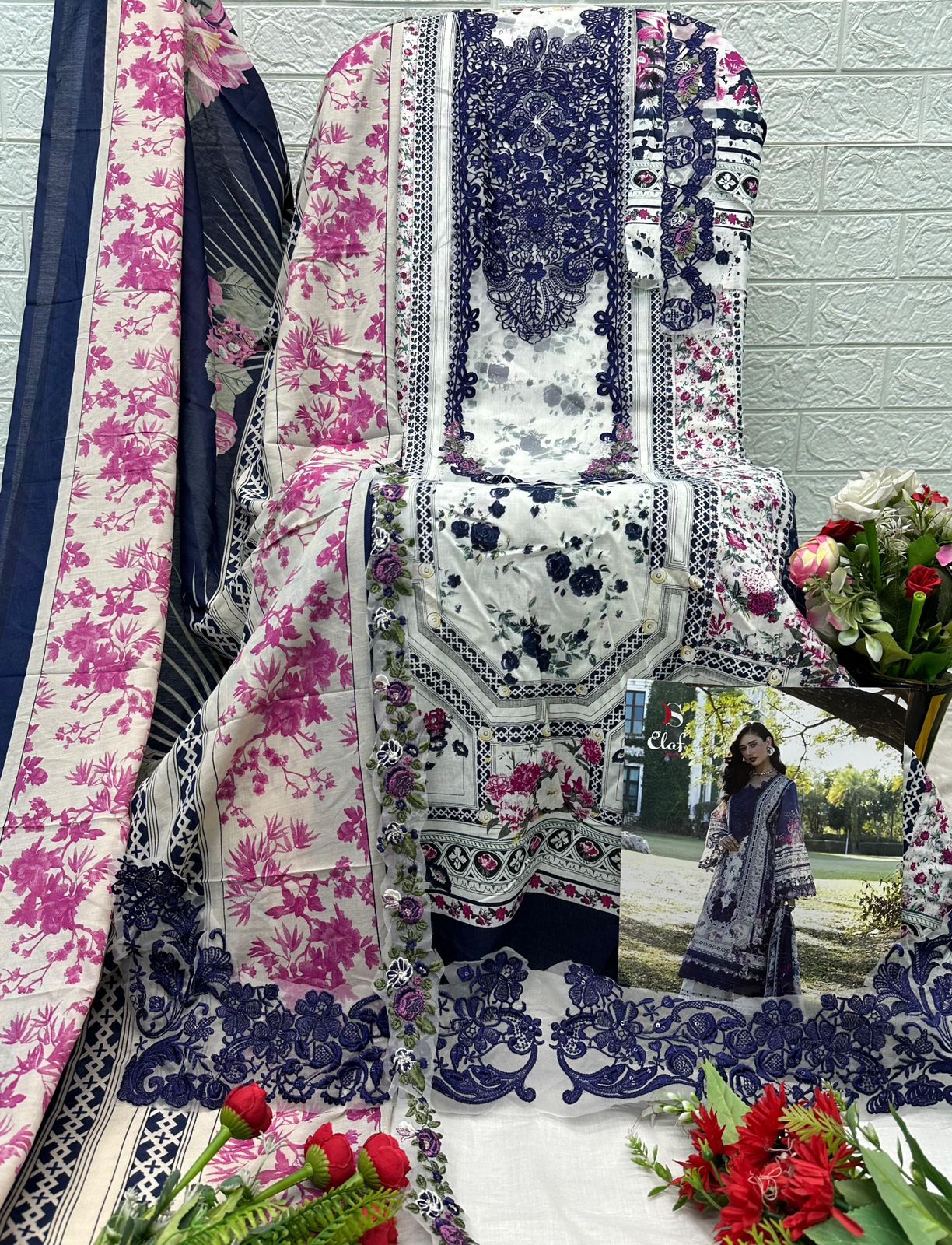 Elaf Signature Deepsy Cotton Pakistani Patch Work Suits Supplier