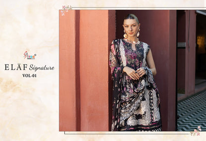 Elaf Signature Vol 1 Shree Fabs Lawn Cotton Pakistani Patch Work Suits Manufacturer Gujarat