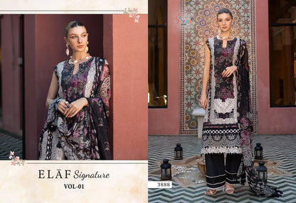 Elaf Signature Vol 1 Shree Fabs Lawn Cotton Pakistani Patch Work Suits Manufacturer Gujarat