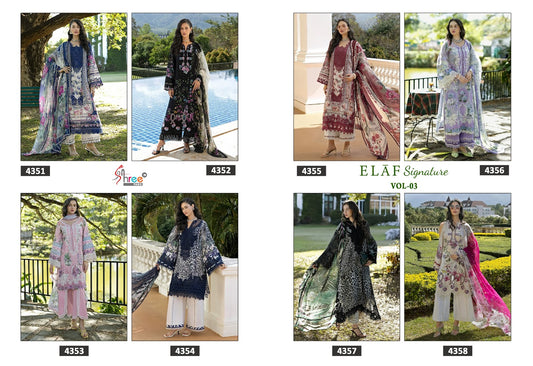 Elaf Signature Vol 3 Shree Fabs Cotton Pakistani Patch Work Suits Wholesale Price