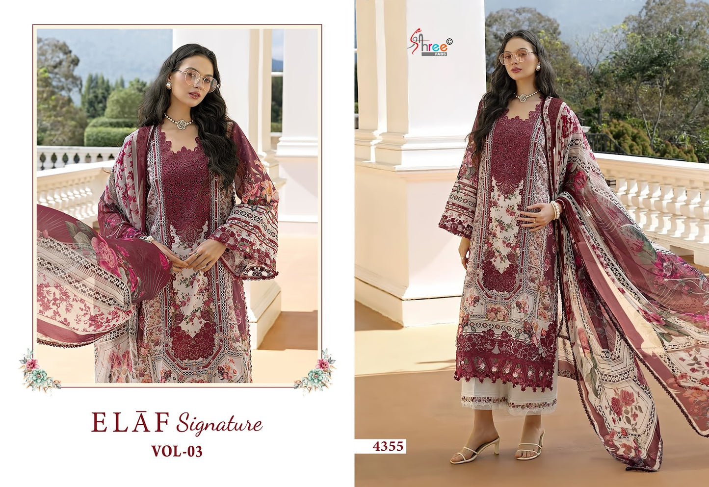 Elaf Signature Vol 3 Shree Fabs Cotton Pakistani Patch Work Suits Wholesale Price
