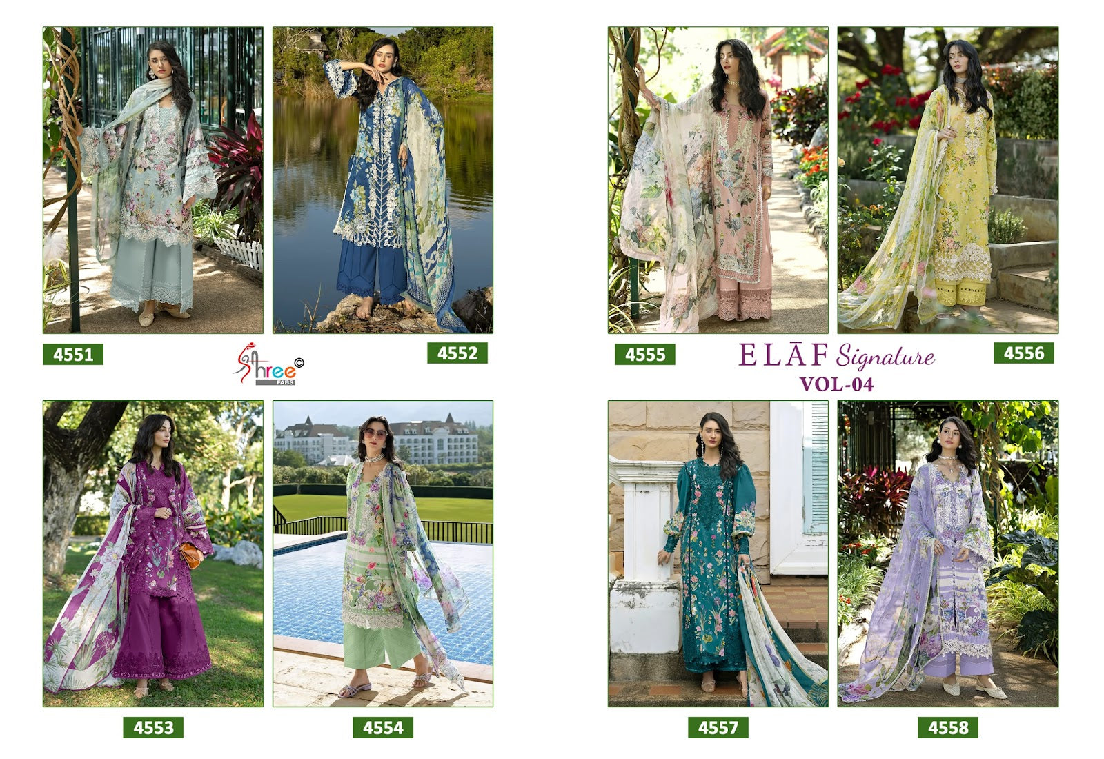 Elaf Signature Vol 4 Shree Fabs Cotton Pakistani Patch Work Suits Exporter India