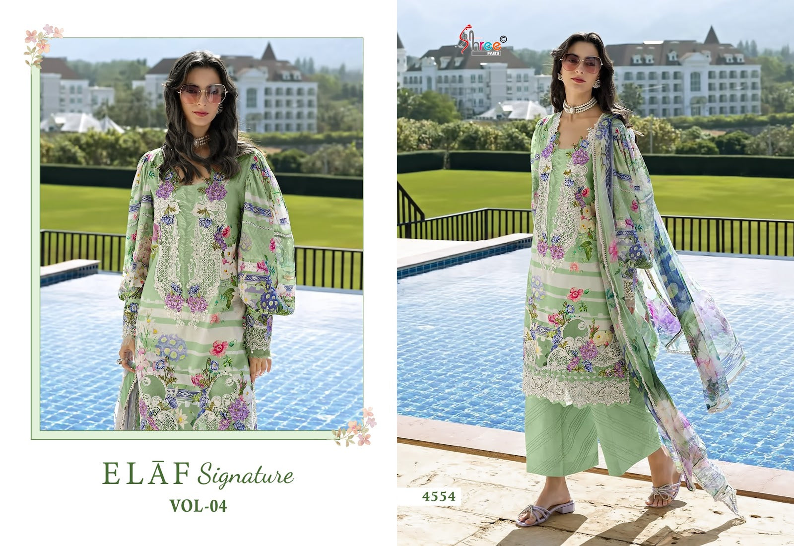 Elaf Signature Vol 4 Shree Fabs Cotton Pakistani Patch Work Suits Exporter India