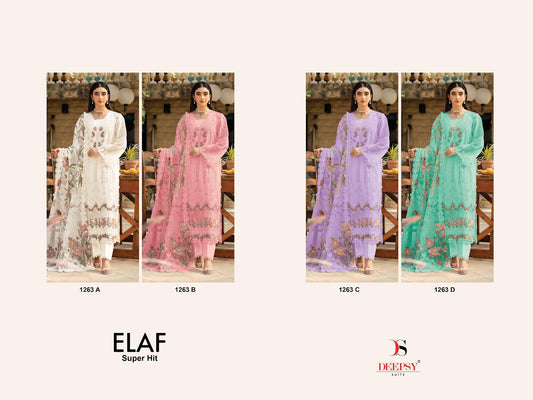 Elaf Superhit Design 1263 Deepsy Cotton Pakistani Salwar Suits Wholesaler