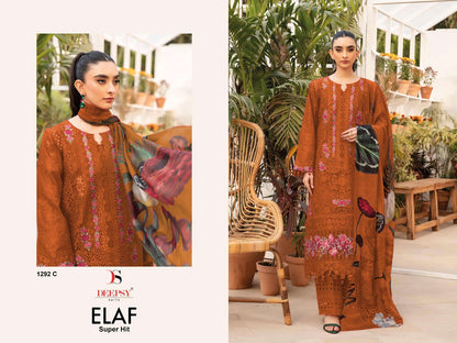 Elaf Superhit Design 1292 Deepsy Cotton Pakistani Salwar Suits Exporter Ahmedabad