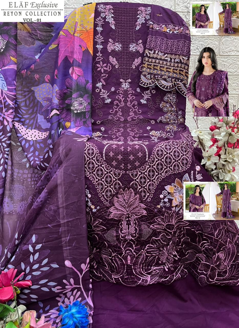 Elaf Vol 1 Exclusive Reyon Collection Shree Fabs Pakistani Salwar Suits Supplier Ahmedabad