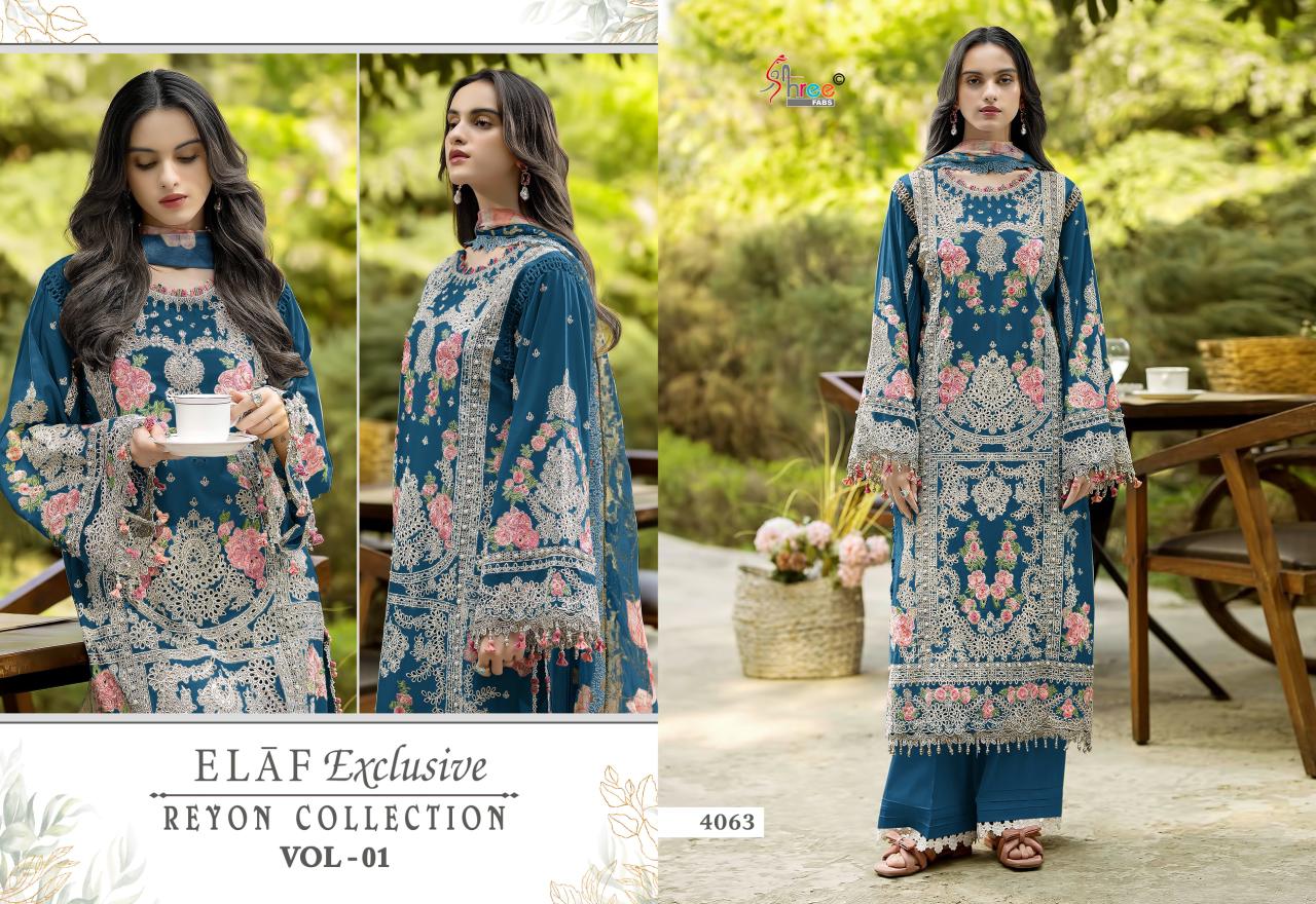 Elaf Vol 1 Exclusive Reyon Collection Shree Fabs Pakistani Salwar Suits Supplier Ahmedabad