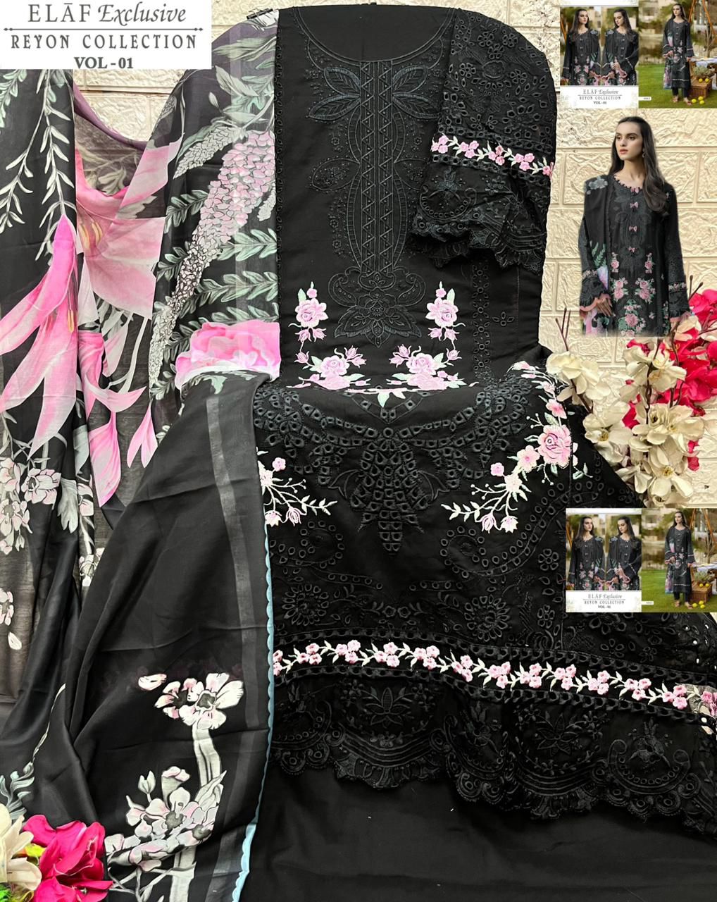 Elaf Vol 1 Exclusive Reyon Collection Shree Fabs Pakistani Salwar Suits Supplier Ahmedabad