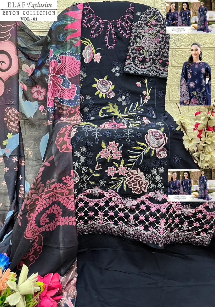 Elaf Vol 1 Exclusive Reyon Collection Shree Fabs Pakistani Salwar Suits Supplier Ahmedabad