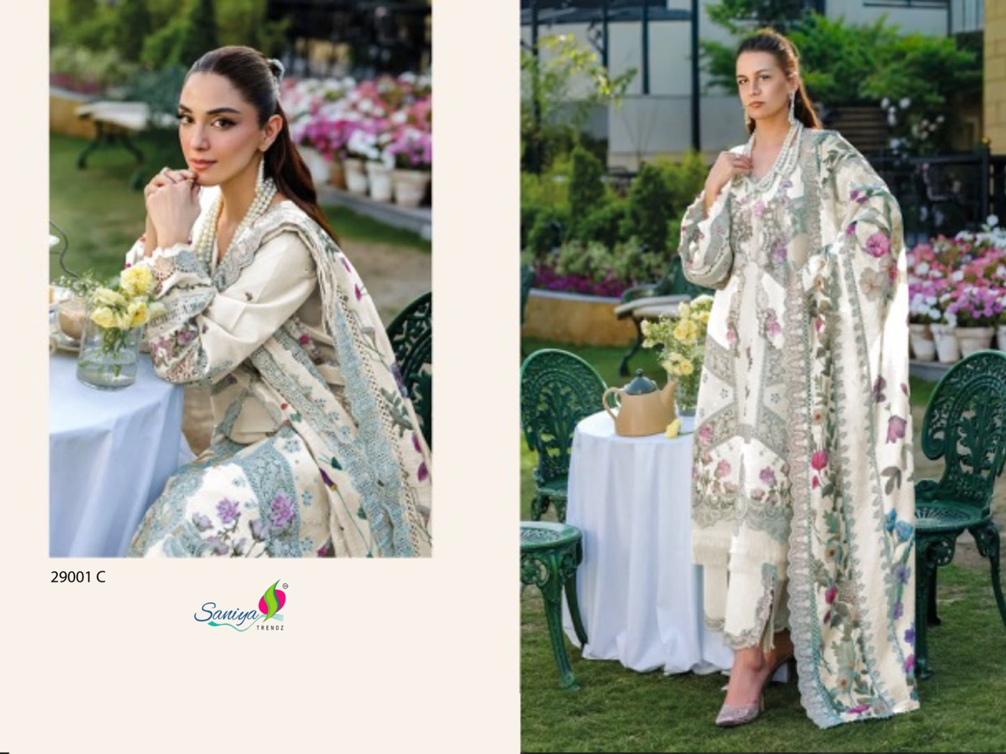 Elaf Vol 29 Dn 29001 Saniya Trendz Cotton Pakistani Salwar Suits Wholesaler Gujarat