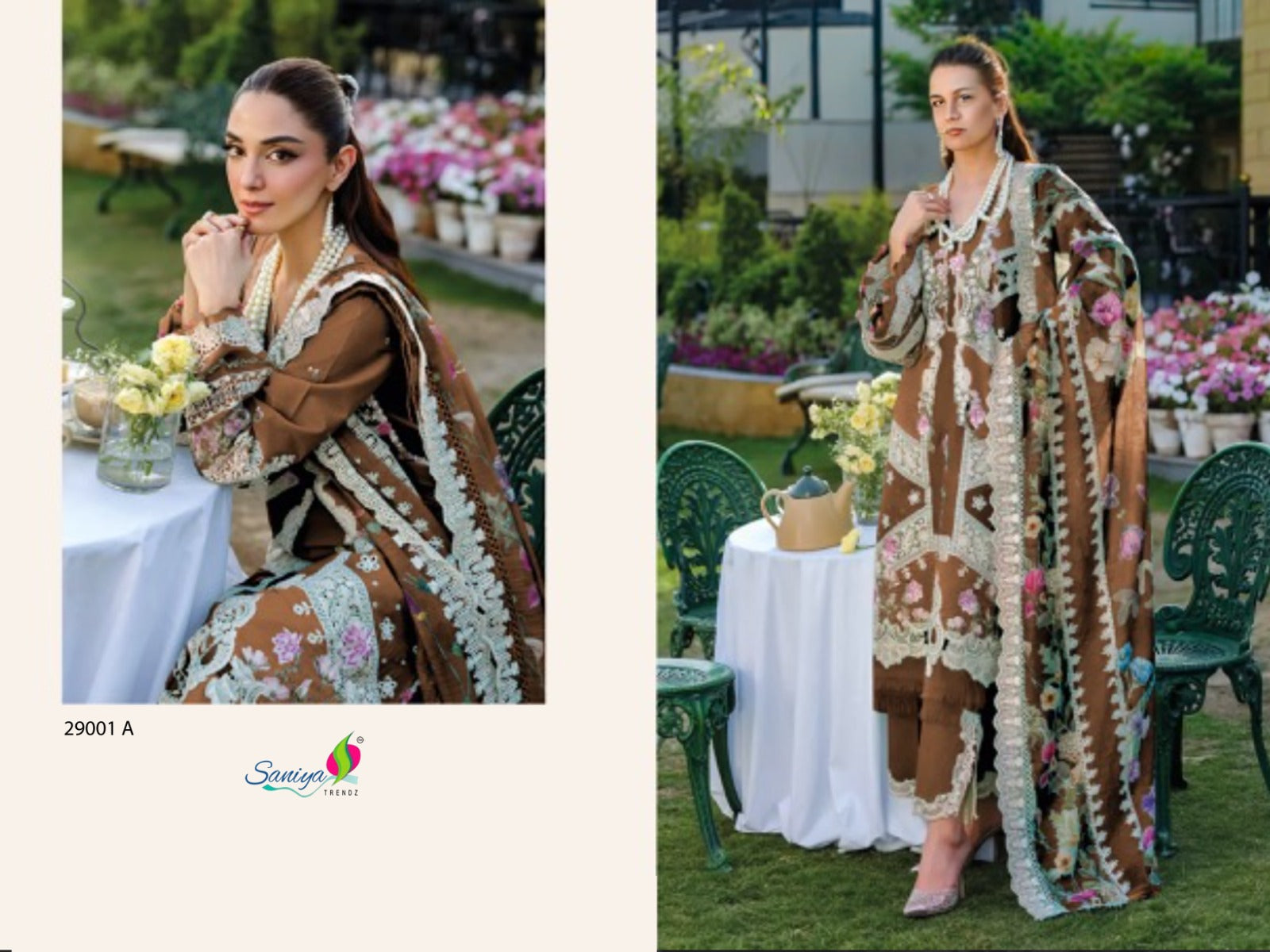 Elaf Vol 29 Dn 29001 Saniya Trendz Cotton Pakistani Salwar Suits Wholesaler Gujarat