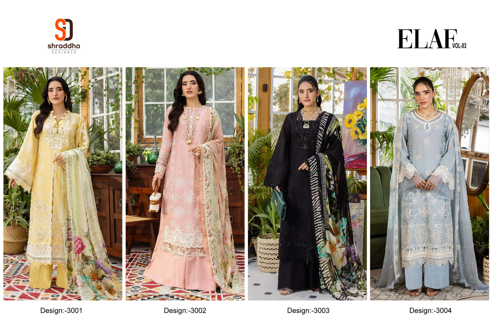 Elaf Vol 3 Shraddha Designer Cotton Pakistani Salwar Suits Wholesaler Ahmedabad