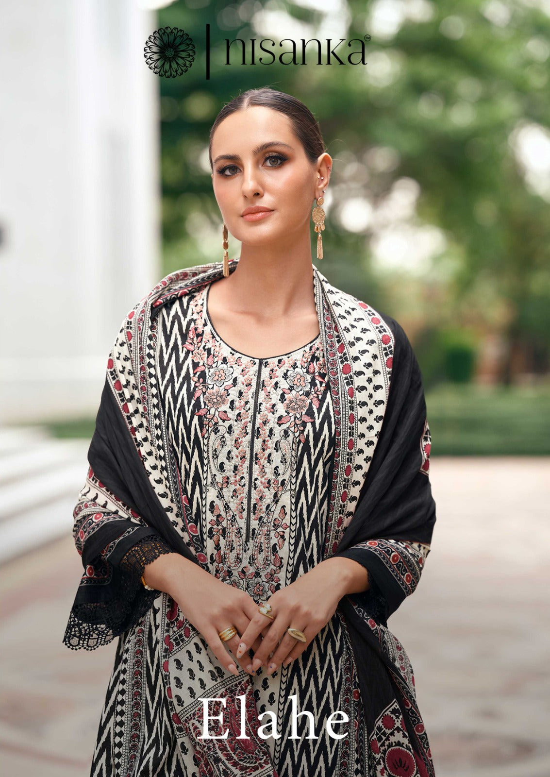Elahe Nisanka Pure Lawn Karachi Salwar Suits Manufacturer Gujarat