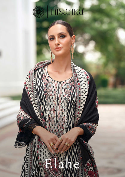 Elahe Nisanka Pure Lawn Karachi Salwar Suits Manufacturer Gujarat
