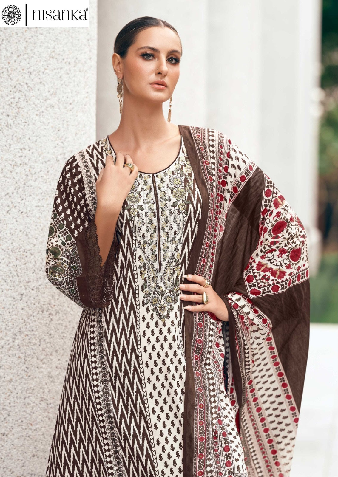 Elahe Nisanka Pure Lawn Karachi Salwar Suits Manufacturer Gujarat