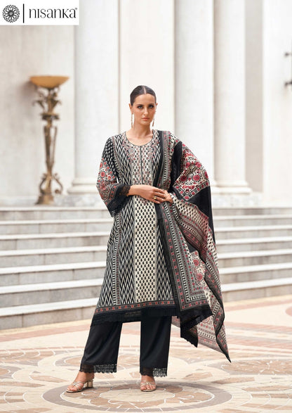 Elahe Nisanka Pure Lawn Karachi Salwar Suits Manufacturer Gujarat