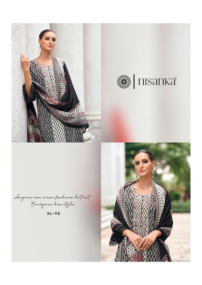 Elahe Nisanka Pure Lawn Karachi Salwar Suits Manufacturer Gujarat
