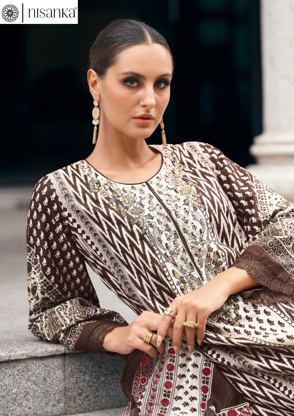 Elahe Nisanka Pure Lawn Karachi Salwar Suits Manufacturer Gujarat
