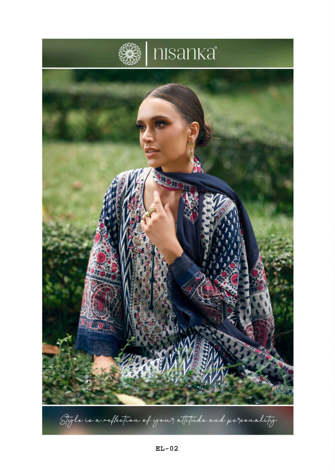 Elahe Nisanka Pure Lawn Karachi Salwar Suits Manufacturer Gujarat