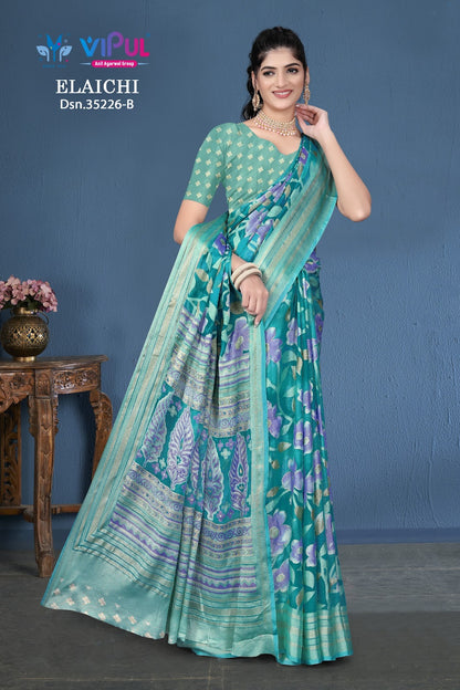 Elaichi 35226 Vipul Brasso Sarees Wholesale Price