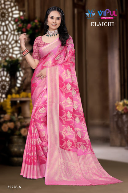 Elaichi 35228 Vipul Brasso Sarees Exporter Ahmedabad